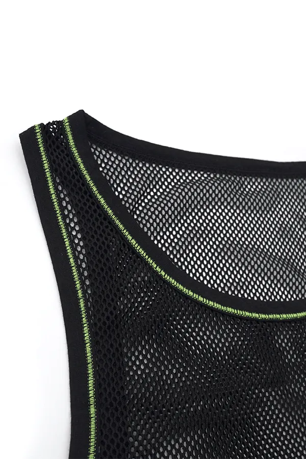 Noticed Mesh Tank Top - Black