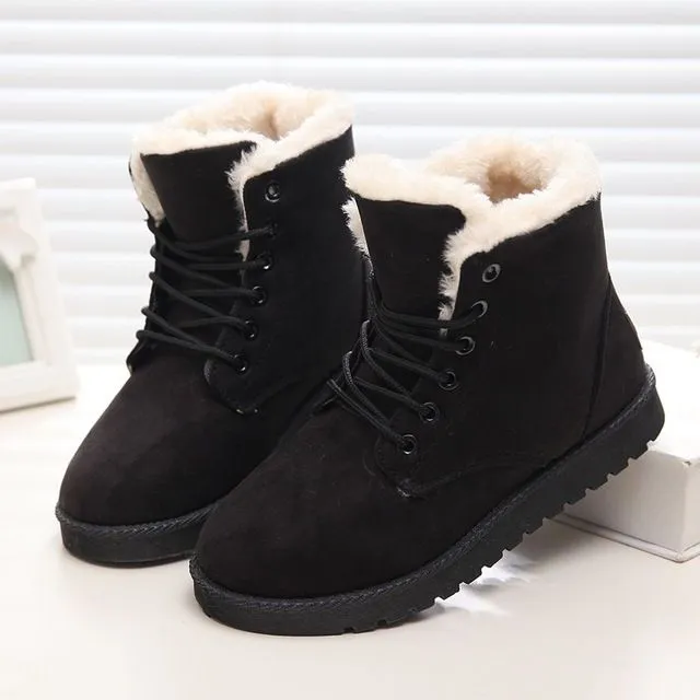 OCWShoes Women Orthopedic Fur Waterproof Ankle Boots