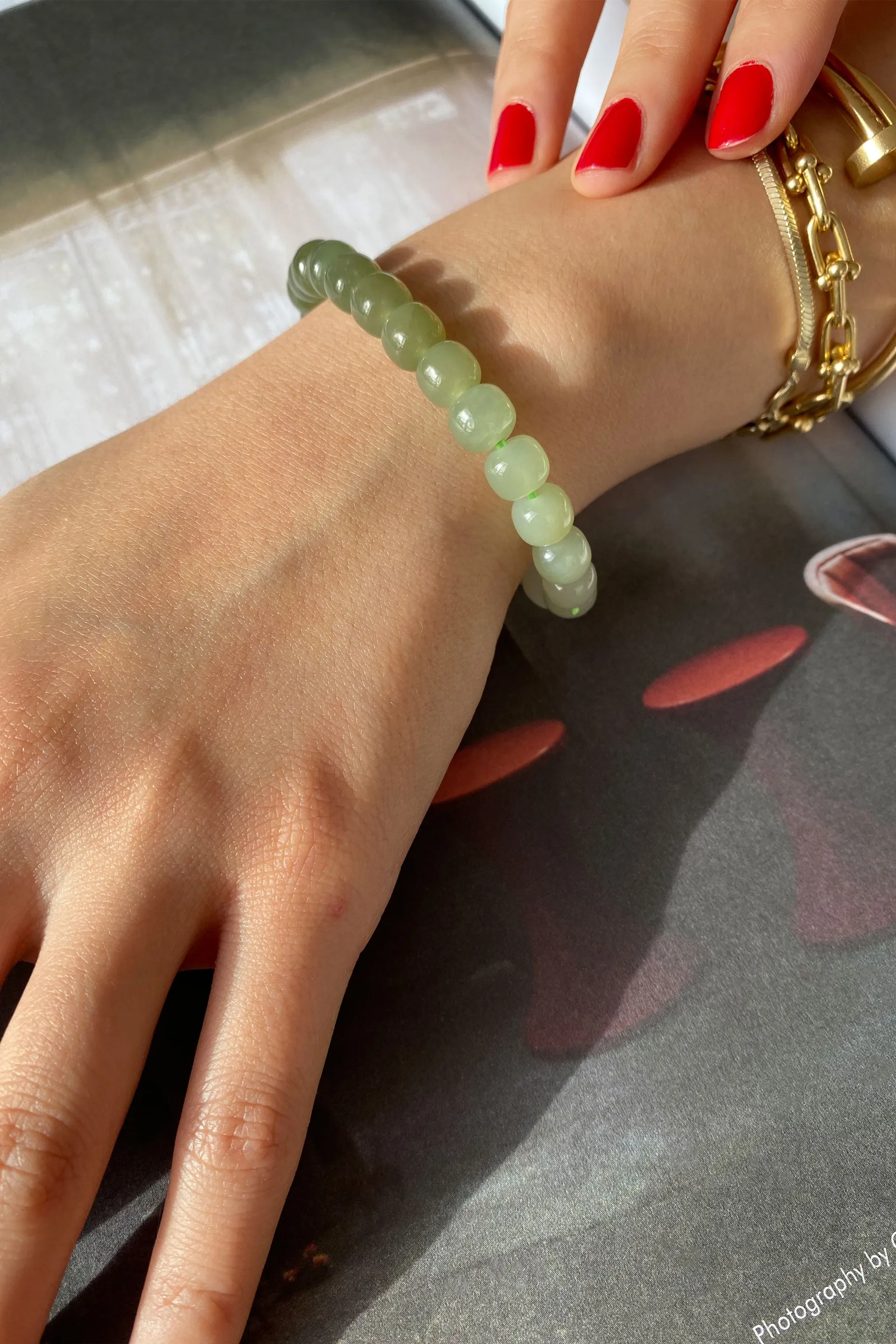 Ombre — Beaded jade bracelet