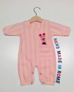 Onesie in warm cotton with cuffs and one pocket