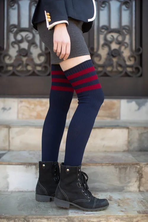 Oops! Americana Preppy Thigh High Socks