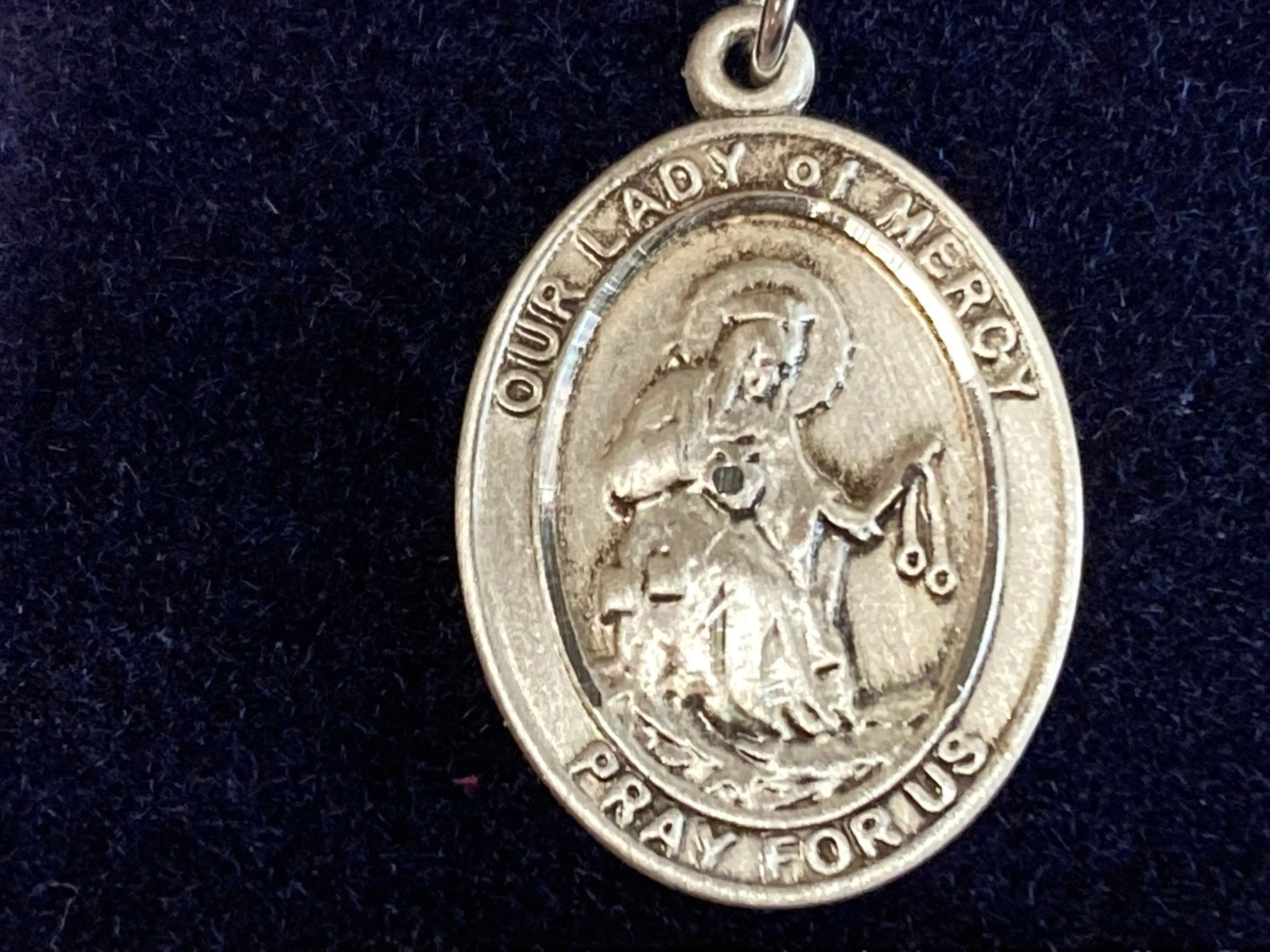 Our Lady Of Mercy Silver Pendant With Chain