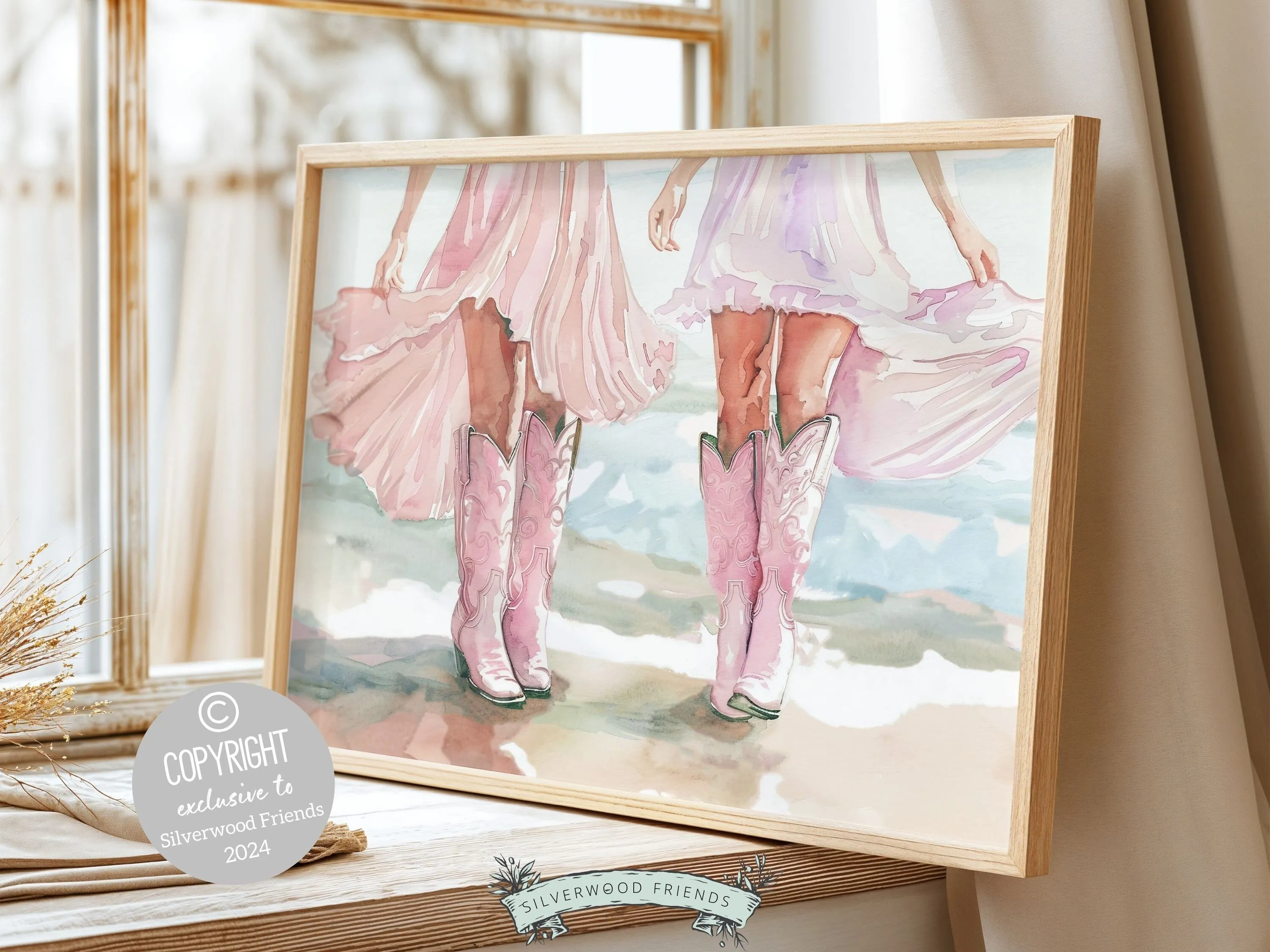 Pink Preppy Cowgirl Print - 001