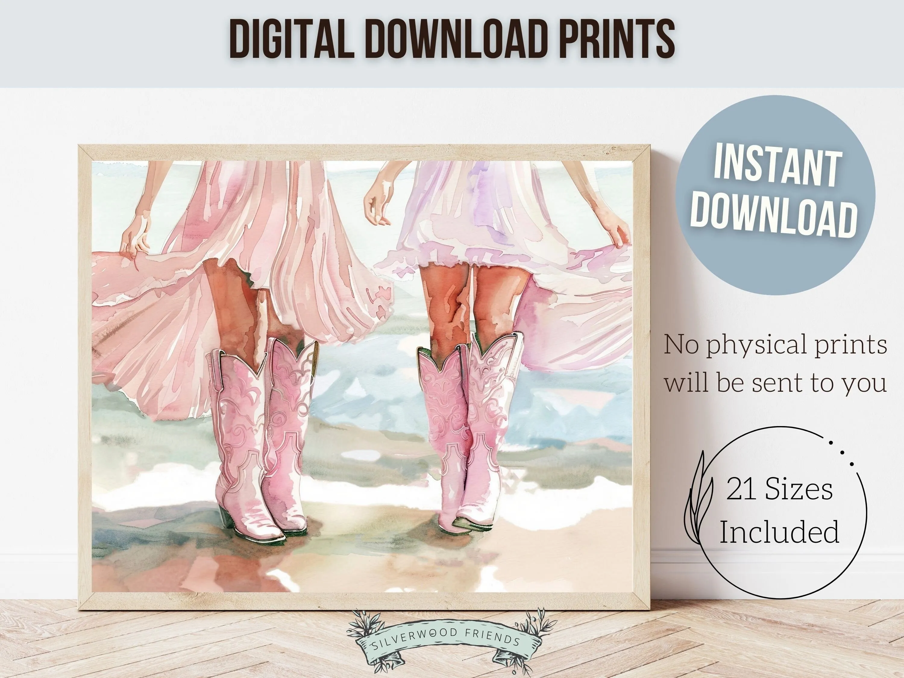 Pink Preppy Cowgirl Print - 001