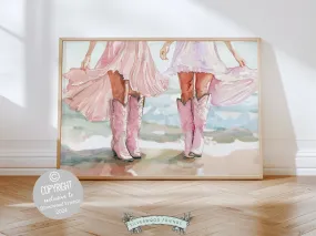 Pink Preppy Cowgirl Print - 001