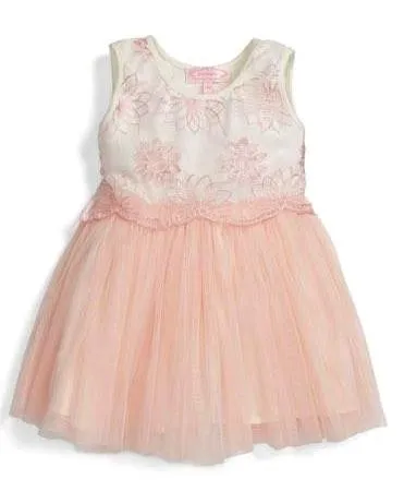 Popatu Baby Girls Shimmery Overlay Tulle Dress