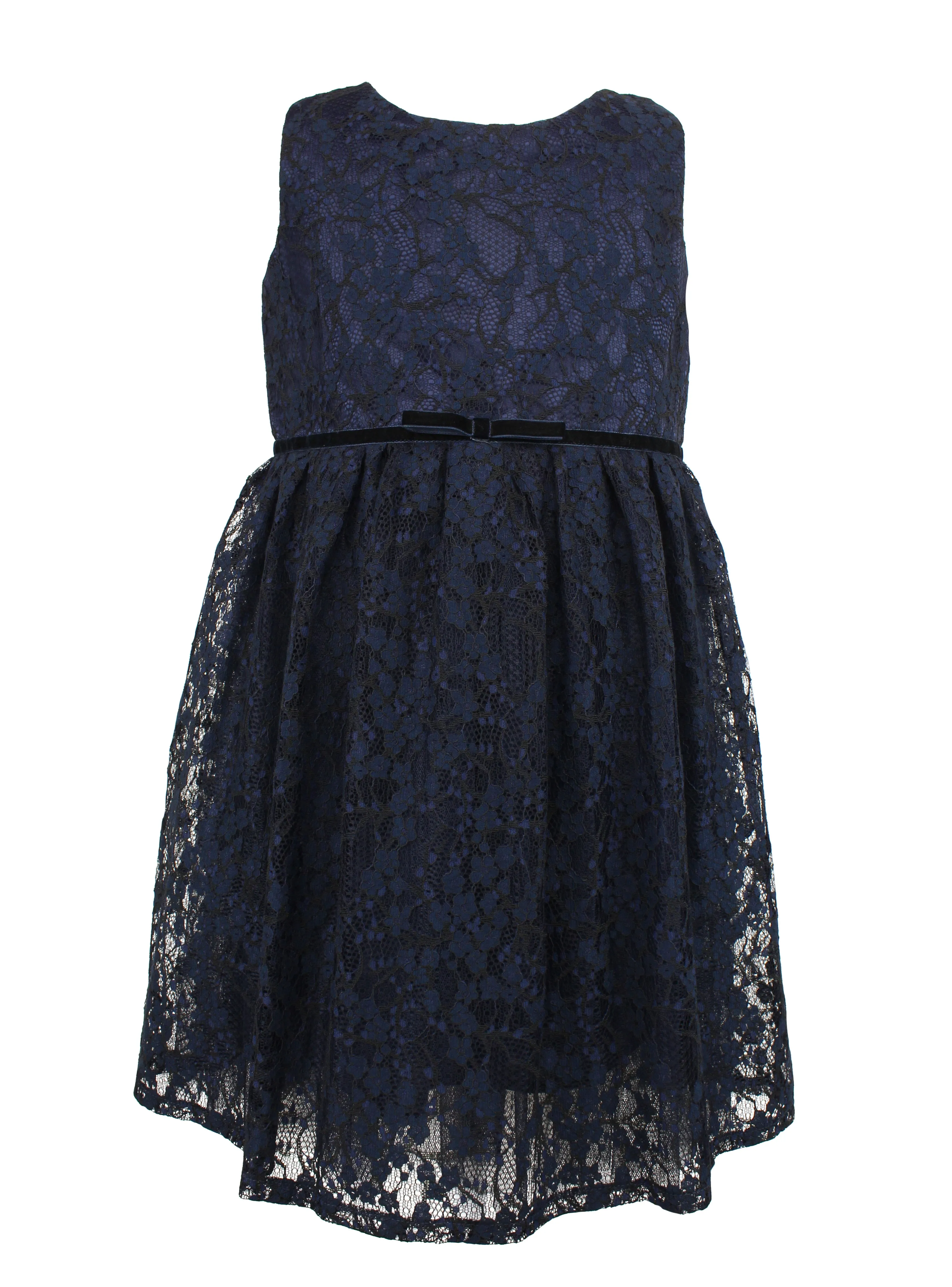 Popatu Little Girl's Navy Lace Dress