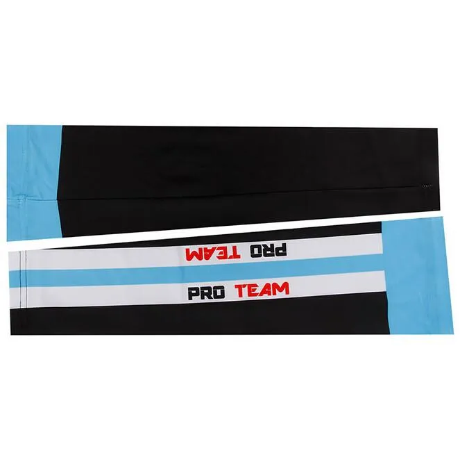 PRO TEAM Black Blue Cycling Arm Warmers