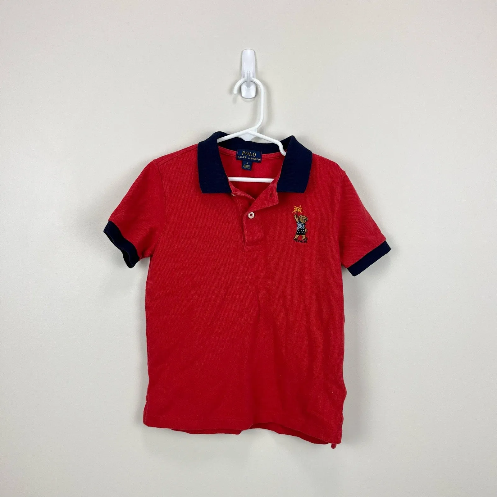 Ralph Lauren Fireworks Bear Cotton Mesh Polo Shirt 6