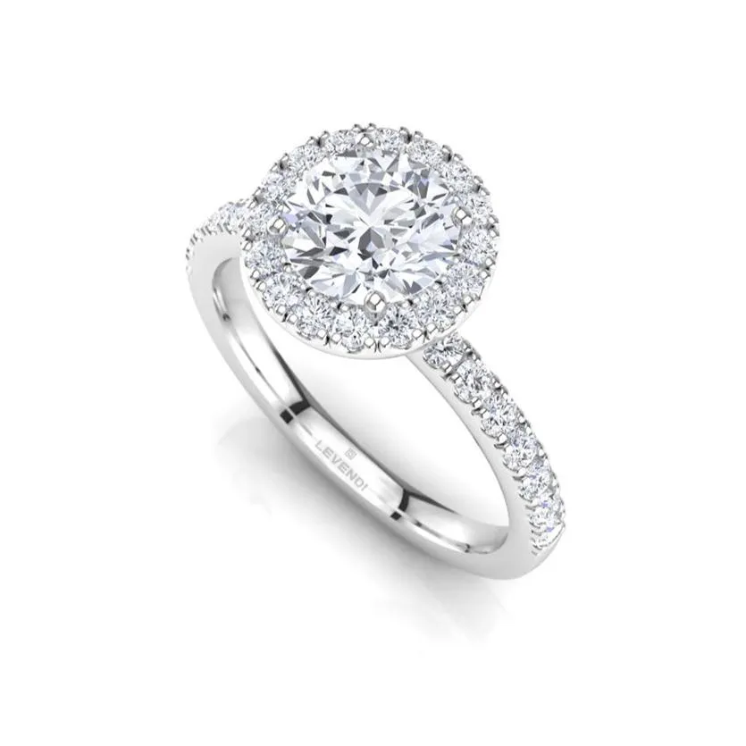 Round Pave Engagement Ring