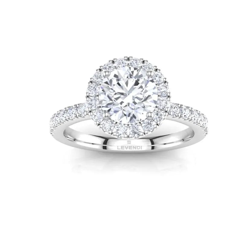 Round Pave Engagement Ring