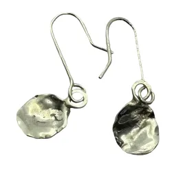 Silver keshi hook earrings (small)