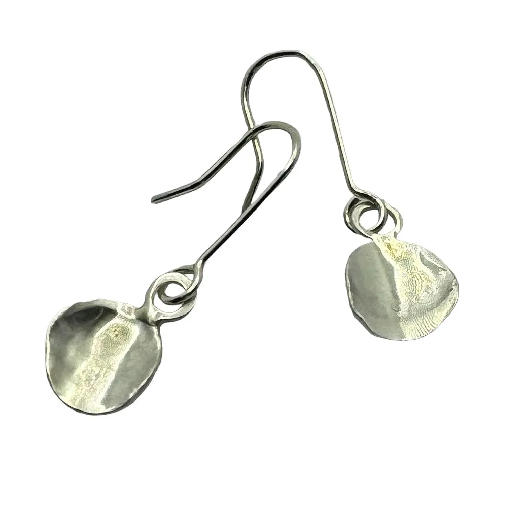 Silver keshi hook earrings (small)