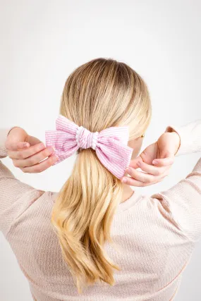 Skylar Pompom Bow Barrette