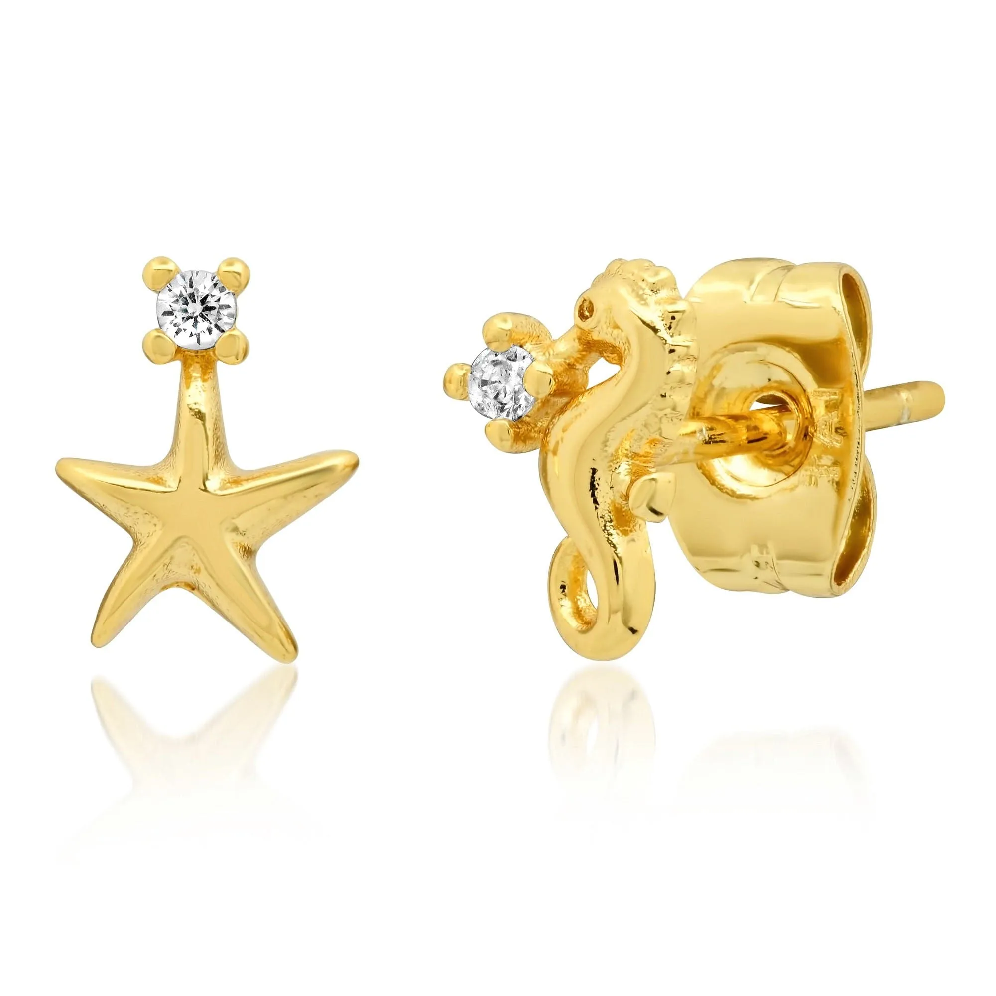 Starfish And Seahorse Mismatched Studs