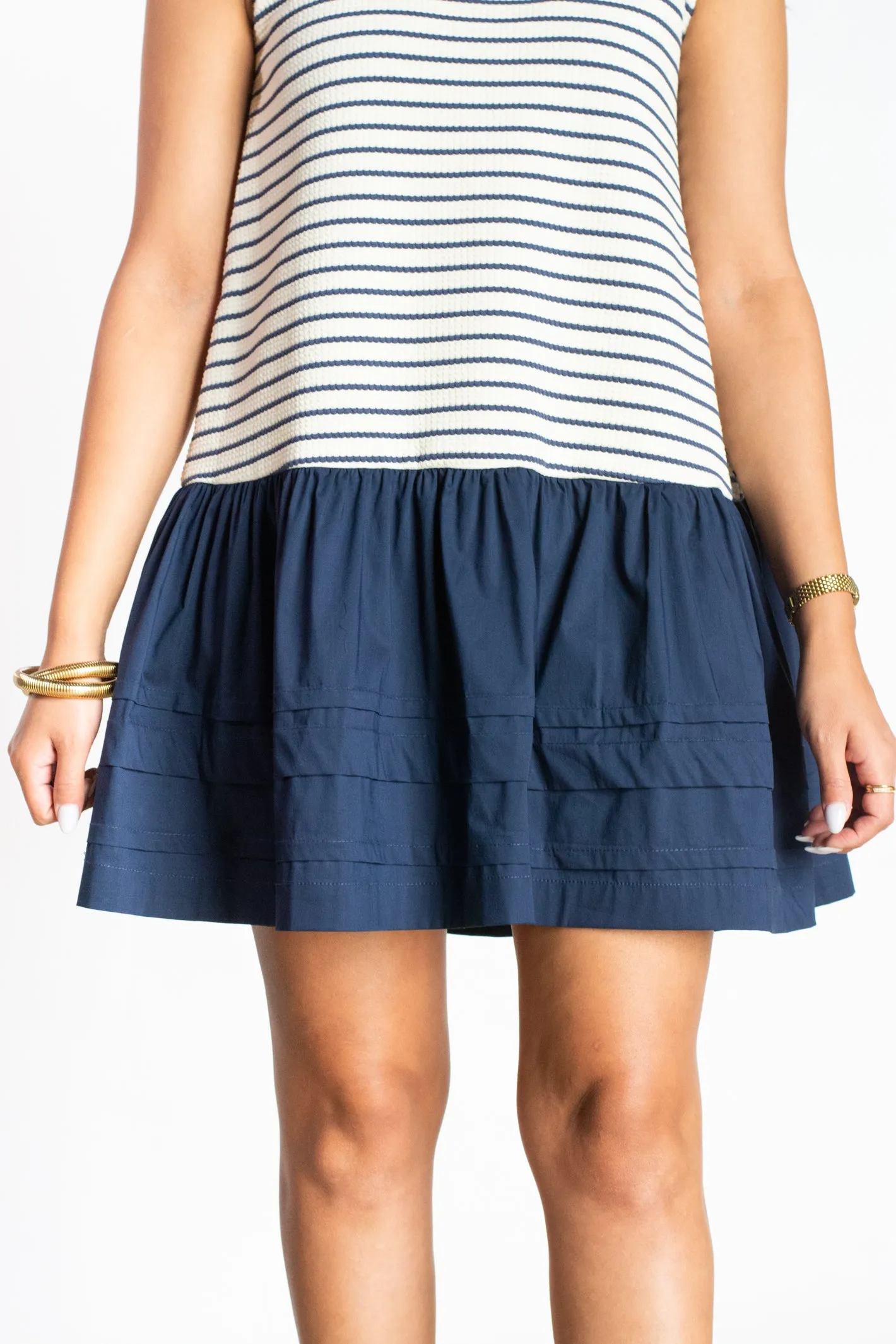 Stroll The Boardwalk Navy Stripe Dress