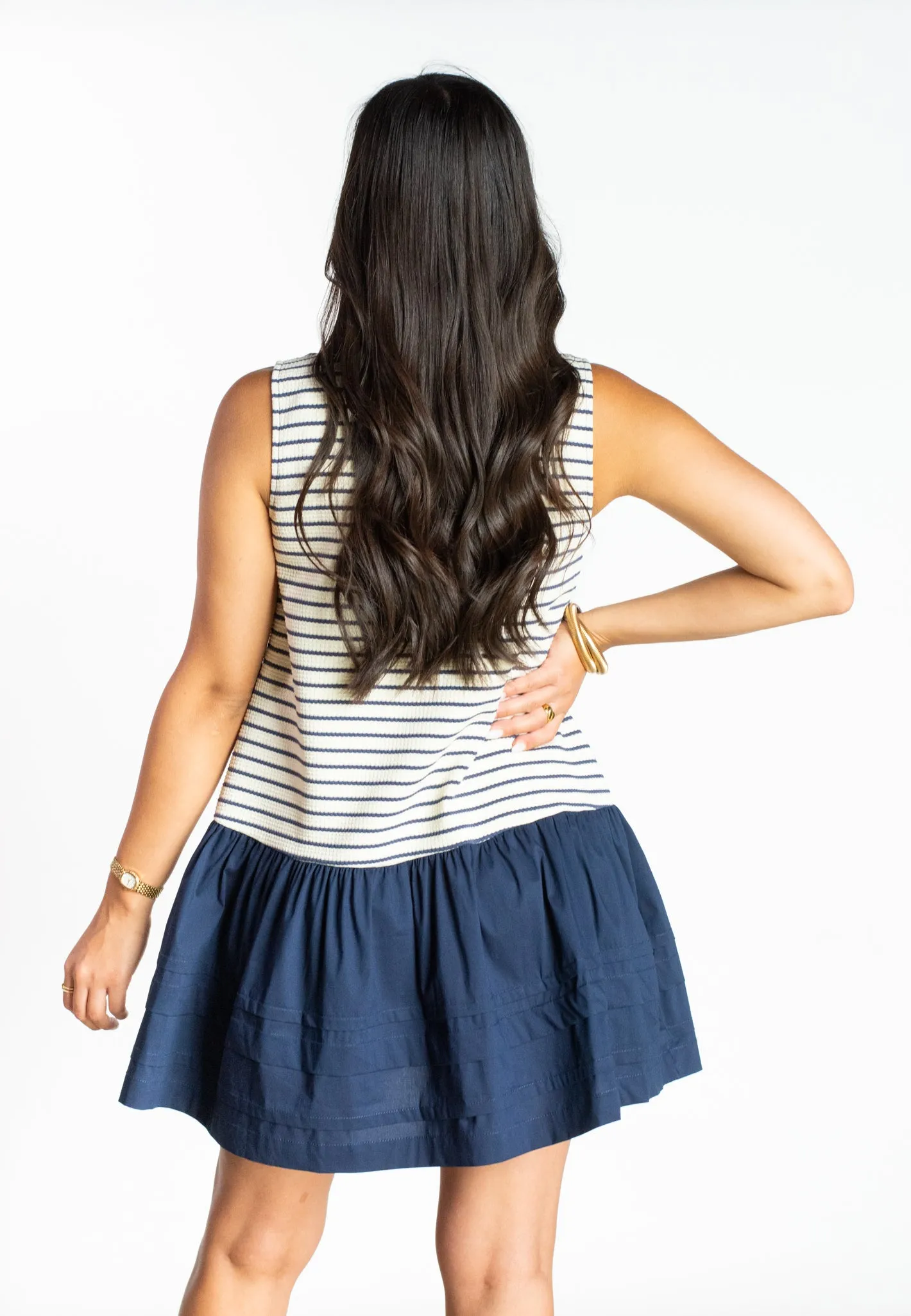 Stroll The Boardwalk Navy Stripe Dress