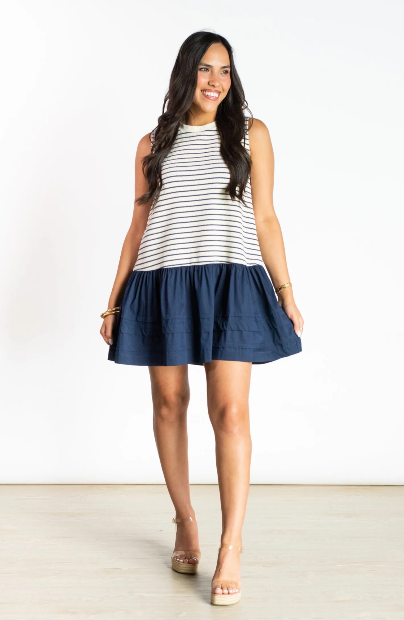 Stroll The Boardwalk Navy Stripe Dress