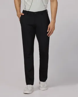 TechPro Slim Fit B-91 Formal Black Solid Trouser - Blackbird