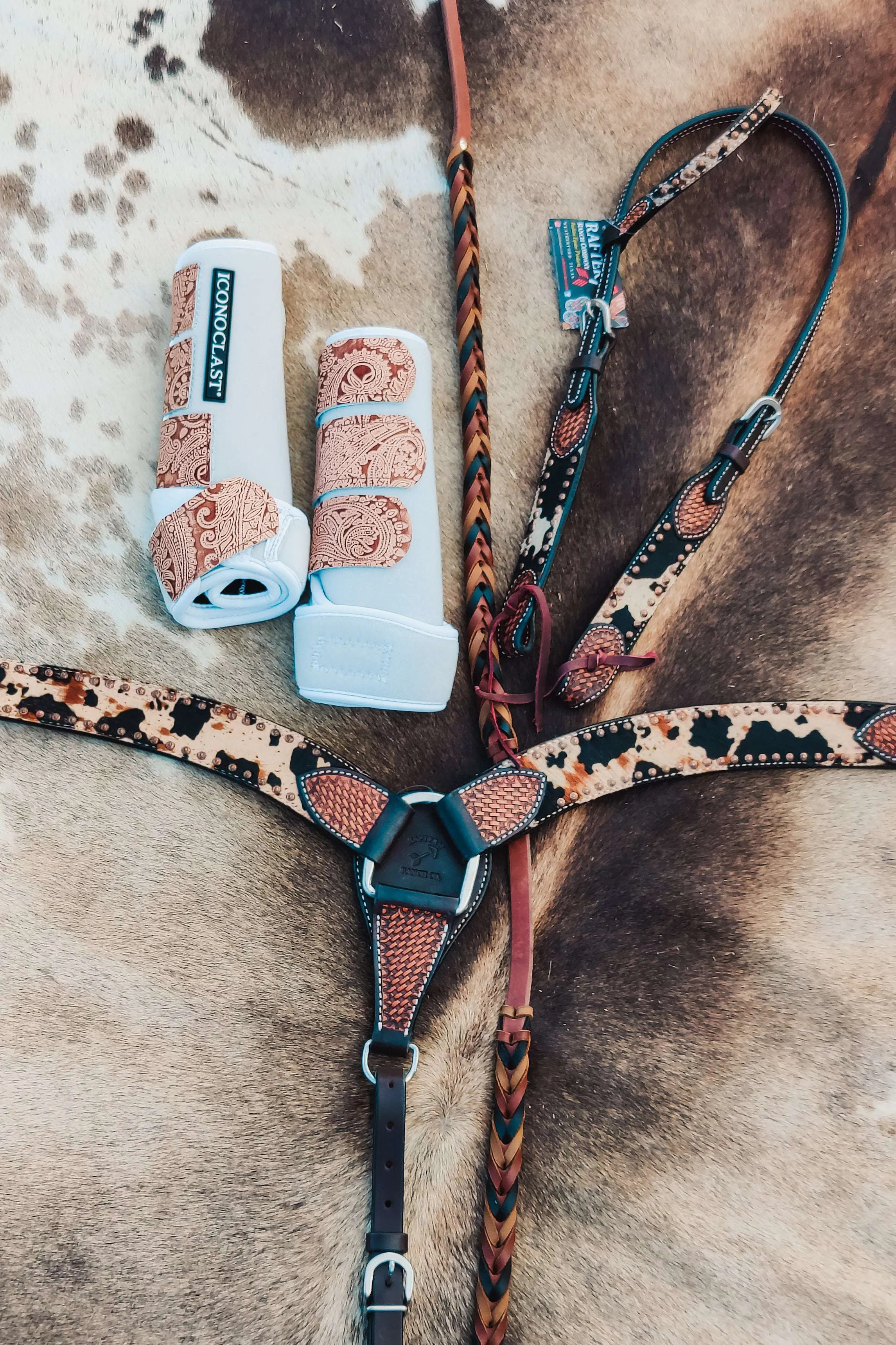 The Tri-Color Hair On Hide Tack Collection