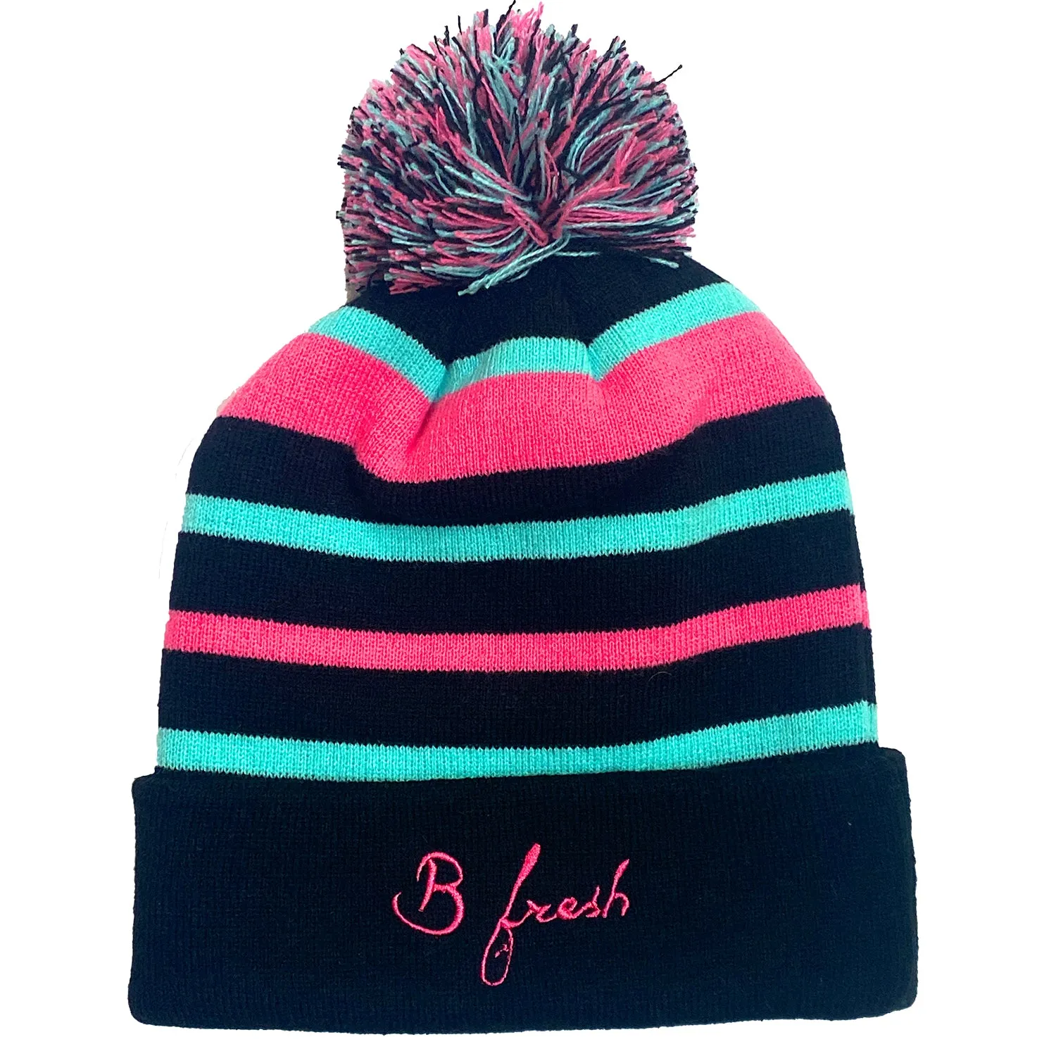 Vapor Wave Pom Top - Beanie