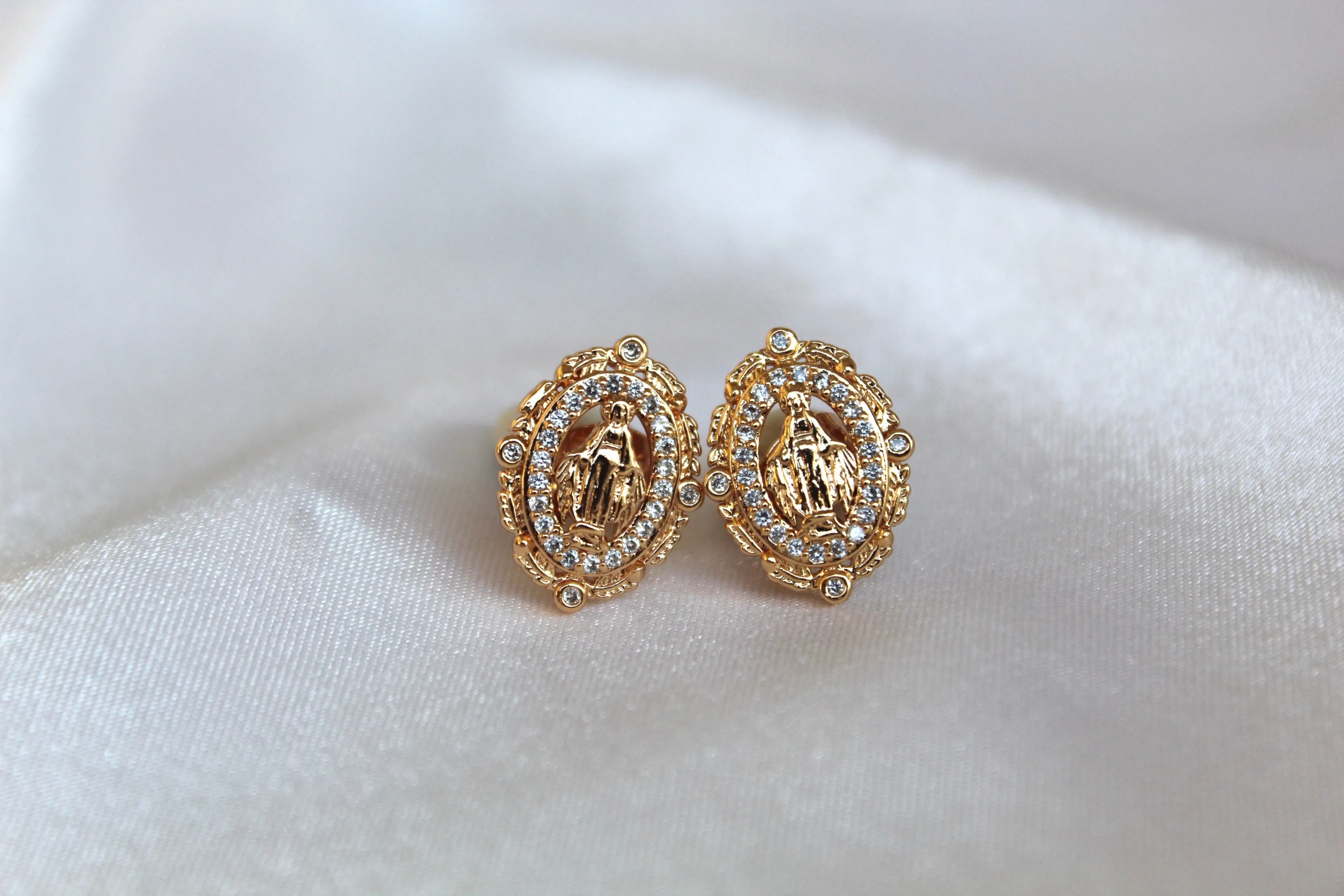 Vintage Virgin Mary Earrings