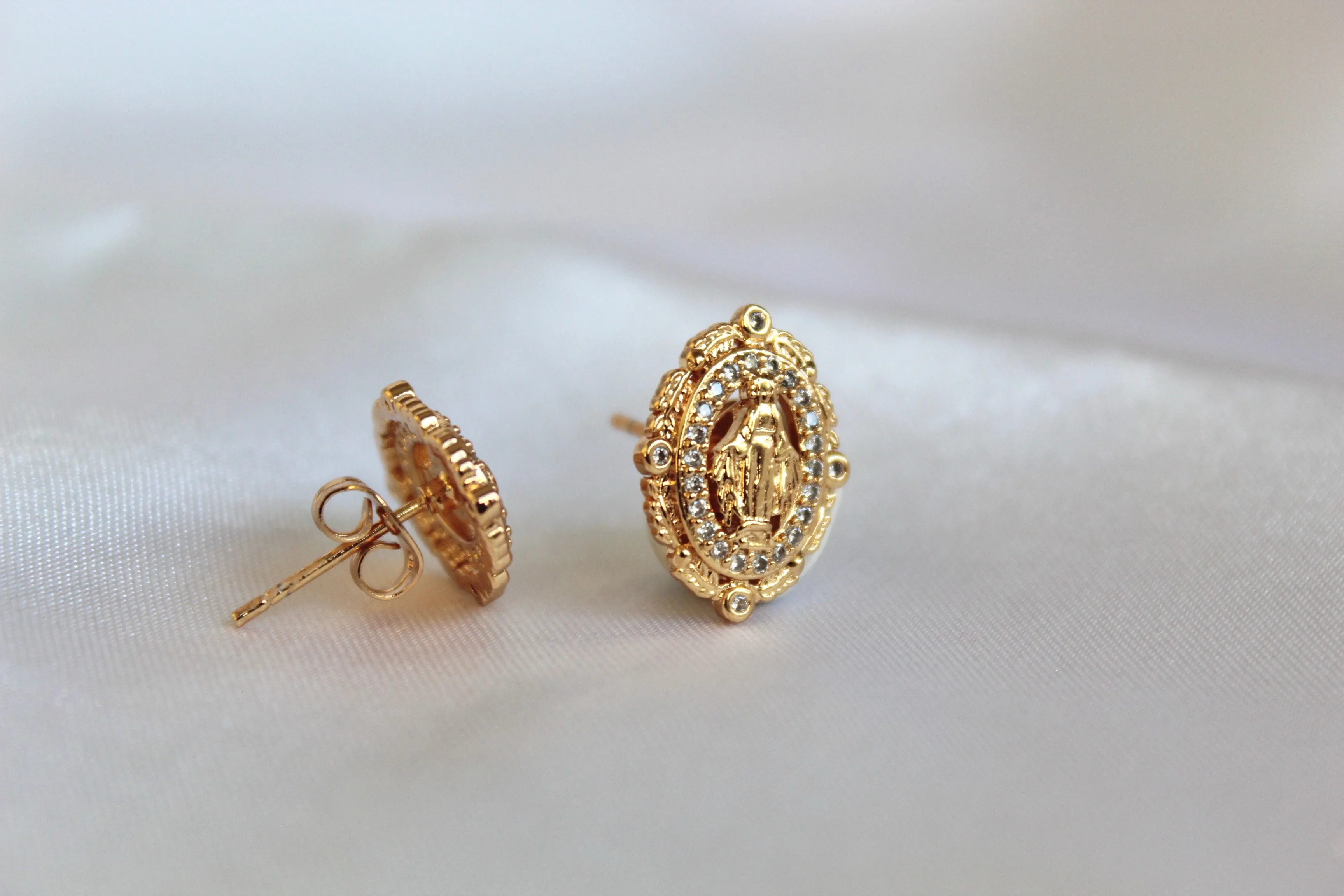 Vintage Virgin Mary Earrings